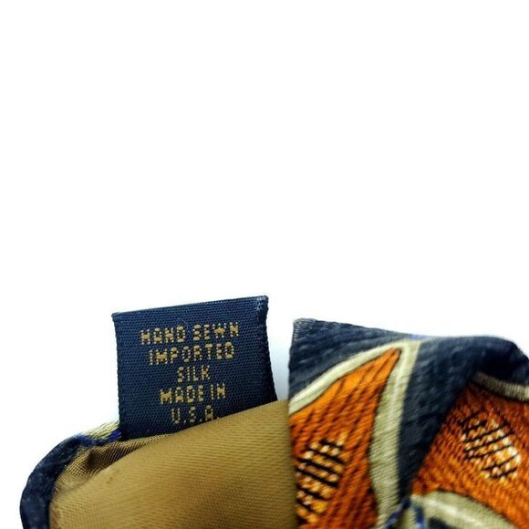 Robert Talbott Gray Orange Blue Geometric Silk Tie - Picture 5 of 6